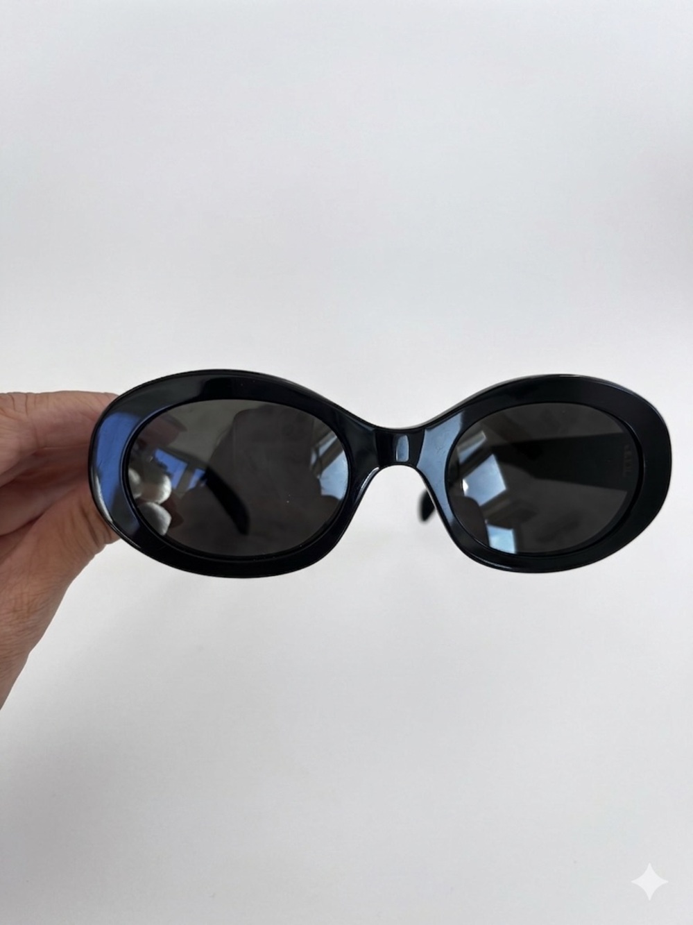 Celine Black Oval Sunglasses with Black Case and Pouch